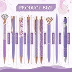 9pcs Crystal Glitter Ballpoint Pens Black Ink Fancy Stationery Gift