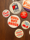 Vintage Lot Of 13 Theme Buttons   Pins     Anti-drug  Anti-smoking  Safety  Retro