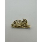 Ajc Gold Tone Cat Brooch Figural Sleeping Cat Pin
