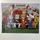 Vintage 20x16 Print Of 10 Sec Mascots Ca 1969 By Harry Lee  chig  Biggers  Jr 