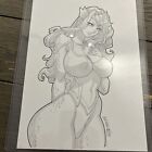 Mera Aquaman Dc Comics Sexy Bust Original Sketch Pinup - Daikon Art