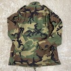 Vintage Military Jacket Medium Coat Cold Weather Field Woodland Hooded Army