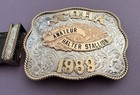 Vintage Fantastic Genuine 1989 Ncqha Wage Sterling Silver Ol Trophy Belt Buckle