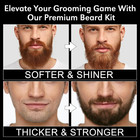 Beard Grooming Kit W beard Conditioner oil balm brush wash comb scissor bag fath