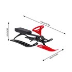 Snow Racer Sled W  2 Serrated Foot Brakes 220 5lbs Load Black red For Kids