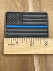 Thin Blue Line Pvc Patch Hook Loop Police American Flag 