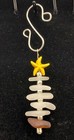 Sea Glass Christmas Tree Ornament Yellow Star   Silver Beads By Neanie-bot