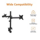 Adjustable Dual Monitor Desk Mount 32 Inch Monitors Black Holds Gaming Computer