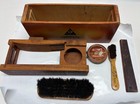 Rare Vintage Topline Shine Stan-kit Wooden Shoe Shine Valet Box     Display collec