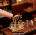 7pcs Set 1 12 Scale Dollhouse Miniatures Beer Cup Shaker Beer Tap Bar