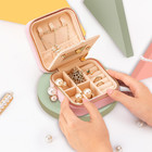 Smileshe Travel Velvet Jewelry Box With Mirror  Mini Gifts Case For Women Girls 