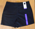 Nwt Gloria Vanderbilt Women s Chino Shorts  Black  Size 14 Free Ship