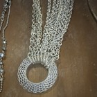 Silver Tone Jewelry Set Necklace W  Clear Round Main Stone  Silver Color