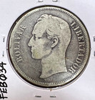 Venezuela 1886 5 Bolivares Silver Coin Plata  900 Stallion Horse Plata Freemason