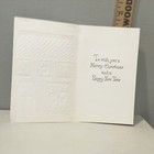 Vtg Christmas Card Three Of Us Man Woman   Child Santa Dressed Hallmark Unused