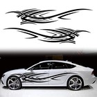 2pcs 94 4   Universal Flame Graphics Car Auto Body Side Sticker Style2 Black
