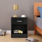 Nightstand Set Of 2 Modern End Table Side Table With Drawer And Storage Shelf Bk