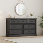 6 7 Drawer Dresser For Bedroom  Storage Wooden Chest Of Drawers With Handle Unit