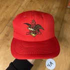 Vtg Anheuser Busch Budweiser Beer Red 80s Full Trucker Snapback Hat Youngan Rare