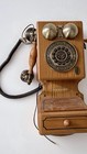 Crosley Cr-92 Wood Country Wall Phone Vtg Retro Landline Rotary Dial Drawer Nice