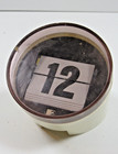 Vintage White Round Flip Clock Analog Calendar Plastic Uk  p50