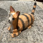 Rare Ooak Elmer Alvarez Folk Art Hand Carved Painted Cat 14    Long 9    Tall
