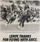 Asics Ad            Leroy  Thanks For Flying With Asics            Leroy Burrell