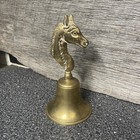 Vtg Rare Horse Head Brass Hand Bell  Size  7    Estate