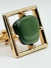 Vintage Sarah Coventry The New Yorker Green Moonglow Cufflinks Canada Signed Mcm