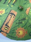 Tiki Oasis Shag Parasol Wooden Umbrella 34  Diameter 23 5  Long Closed New