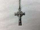 Vintage Rosary Religious Catholic Medal Crucifix Pendant Necklace 20  Long
