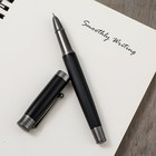 Luxury Metal Black Fountain Pen  0 7mm Bent Nib With 6 Ink Cartridges Refills