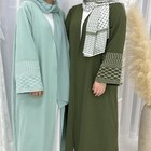 Muslim Embroidery Open Abaya Women Cardigan Maxi Dress Turkey Dubai Kaftan Robe