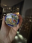 Italian 800 Silver Compact With Enamel Pastoral Scene And Mirror