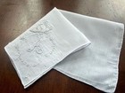 Vintage Hanky White Monogram Initial A Madeira Applique Candlewick Embroidery