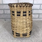 Handwoven Natural   Black Accent Basket Ash  Magazine Basket 13 W X 8 D X 11 T