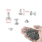 200 Sets 6mm Round Cap Leather Rivets Double Cap Tubular Metal Studs Silver