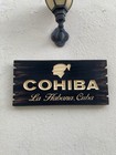 Cohiba Cigar Lounge Whiskey Bar Bourbon  Wood Sign Carved Tavern Antique Look