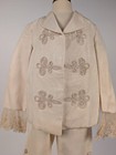 Antique Victorian 19th C 2 Pc Silk Suit W Frog Closure Front   Lace Cuffs