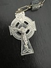 Vtg Green gray Irish Connemara Marble 25    Catholic Rosary  Erin Celtic Crucifix