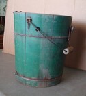 Antique Green Painted  2 Quart Ice Cream Freezer Bucket  10-1 4  High   9  Wide