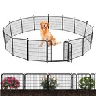  32 In h  Garden Fence With Low Threshold Door  12 Panels Total 26 6 Ft l  
