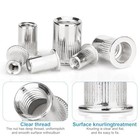 1 4 -20 Rivet Nut  100pcs 304 Stainless Steel Flat Head Rivnut Threaded Insert