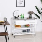 Rolling Kitchen Island Utility Trolley Cart With Storage Drawer Stainless Steel