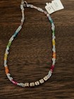Nwt Sterling Silver   Glass Bead Choker Necklace Rainbow Pride Bracelet Wrap