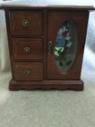 New Vintage Walnut Finish Wood Jewelry Box Jewelry Organizer 