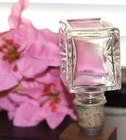 Vtg Cube Pressed Glass Starburst Cork Lined Shaft Bottle Decanter Stopper Only