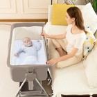 Bedside Bassinet For Baby  Newborn Co-sleeper rocking Cribs foldable Travel Crib