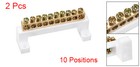 2pcs 10 Positions Ground Wire High Bridge Design Terminal Block Connector Bar
