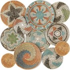 11 Pcs Boho Wall Basket Decor Bulrush Woven Wall Hanging Art Round Farmhouse    